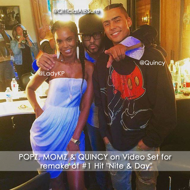 Al B. Sure!, Quincy & Kim Porter on set of remake of POPZ Classic song "Nite & Day"