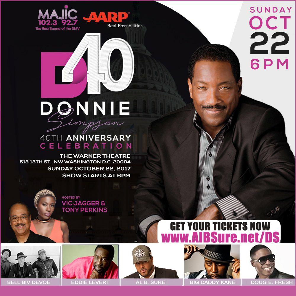 Al B. Sure! to perform at the 40th Anniversary Celebration for Donnie Simpson Wash D.C.